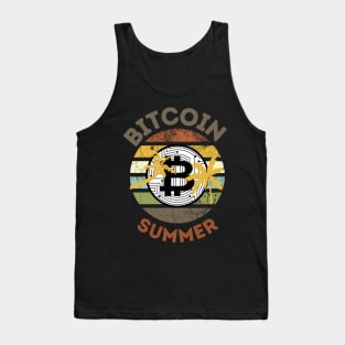 Bitcoin Summer Retro Sunset Tank Top